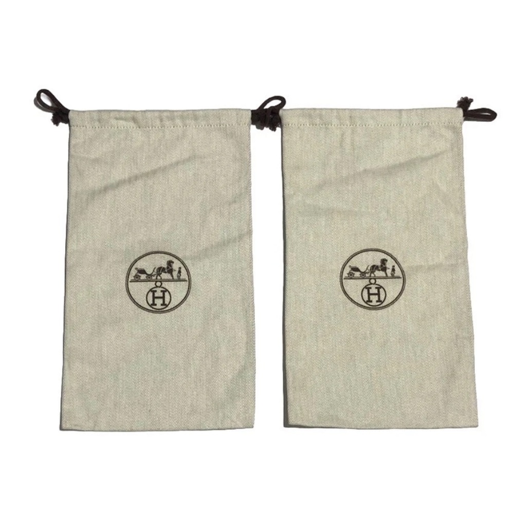 Authentic Hermes Beige Drawstring Dust Bag Travel Storage